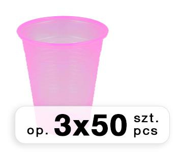 Disposable cups  Polydent 180ml (package 3 x 50 pcs bag) pink