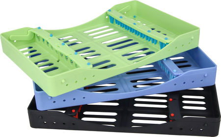 Instrument sterilization cassette - 10 slots - black