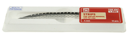 Metal strips for tartar removal (12 pcs box) flat edge - TOR VM