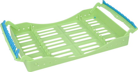 Instrument sterilization cassette - 10 slots - green