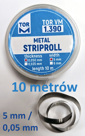 Paski metalowe do formówki - 0,050 mm, szer. 5 mm, dł. 10 m. (1.390)