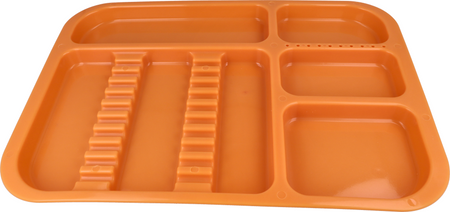 Plastic dental tray 34x24,5x2 cm (autoclavable) - orange